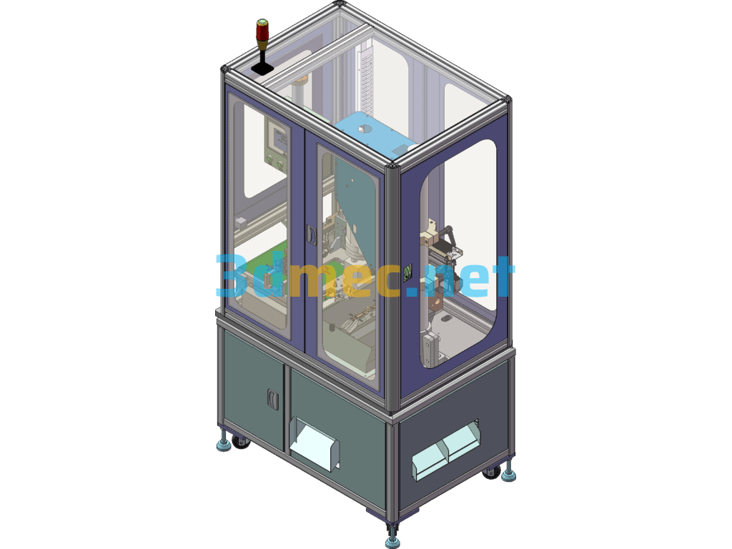 Ultrasonic De-Peeling Machine SolidWorks 3D Model Free Download