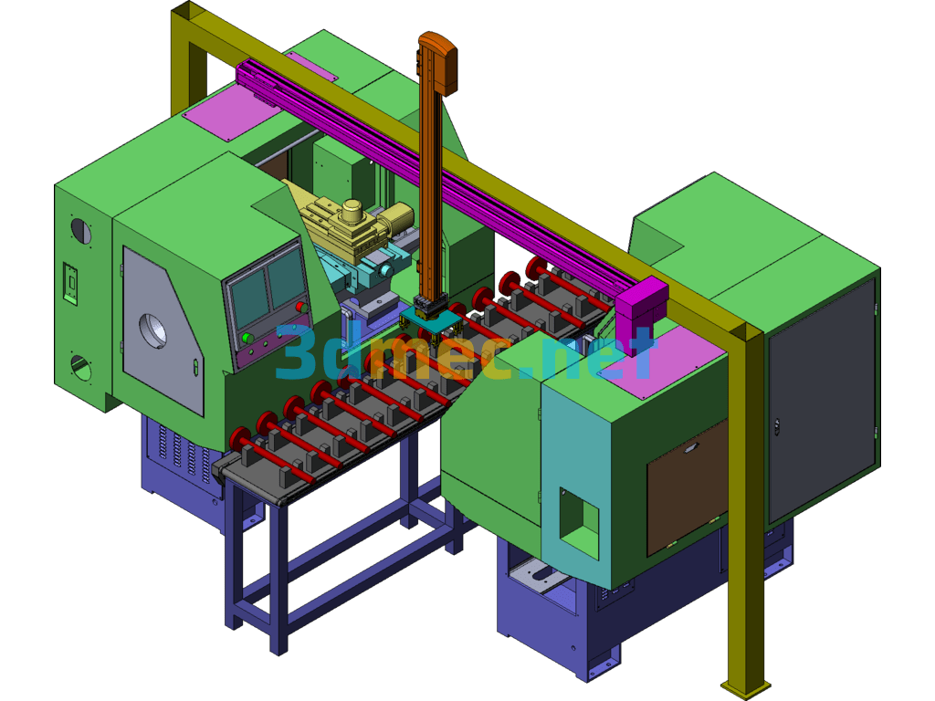 Lathe Loading And Unloading Truss SolidWorks 3D Model Free Download