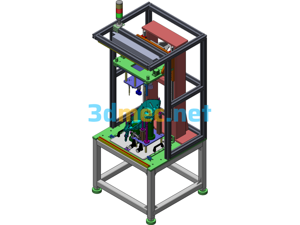Lamp Rear Cover Press Machine SolidWorks 3D Model Free Download