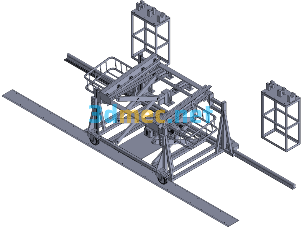 Railway Lift Truck Exported 3D Model Free Download