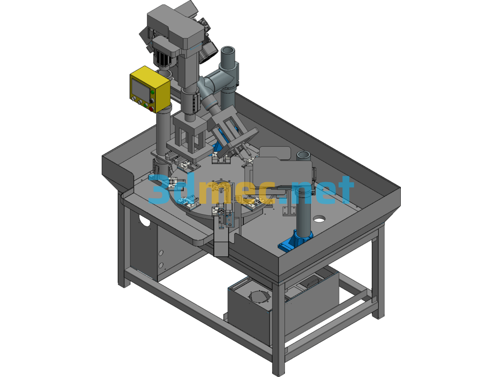Turntable Type Multi-Face Drilling Machine Exported 3D Model Free Download