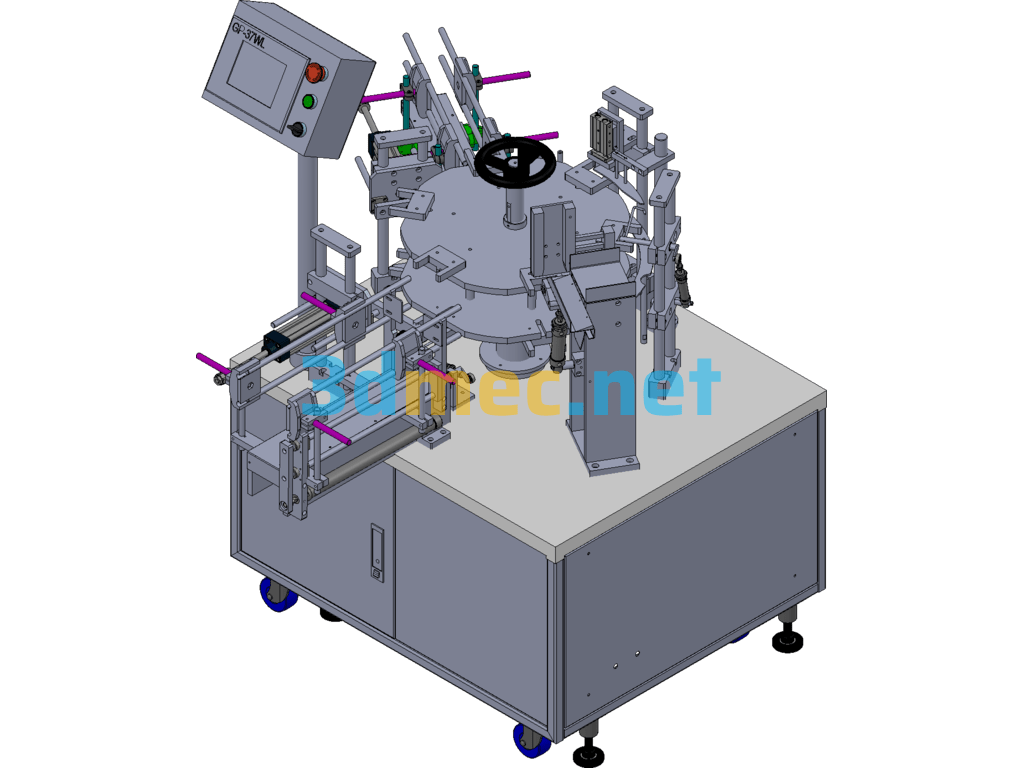 Turntable Type Vertical Automatic Carton Opening And Filling Machine SolidWorks 3D Model Free Download