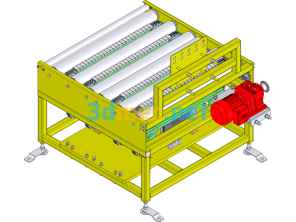 Tire Diverter Roller Conveyor SolidWorks 3D Model Free Download