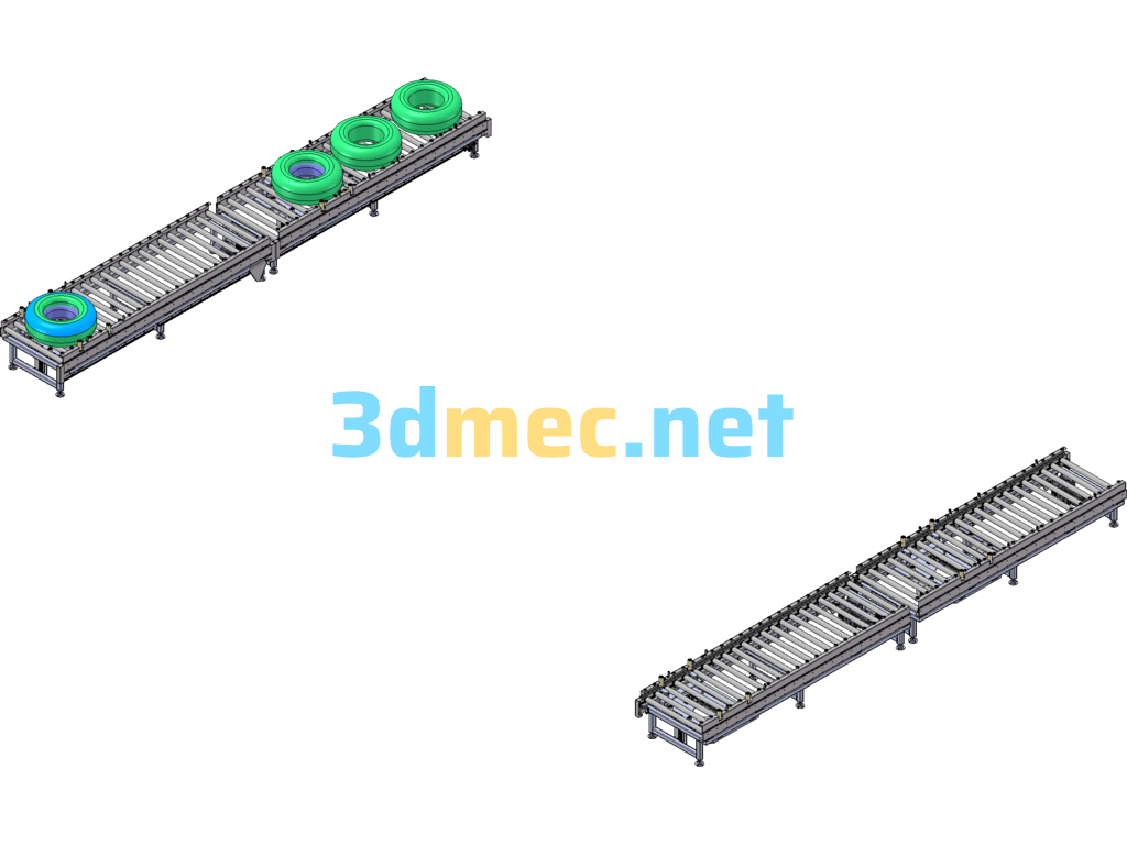 Tire Conveyor Line SolidWorks 3D Model Free Download