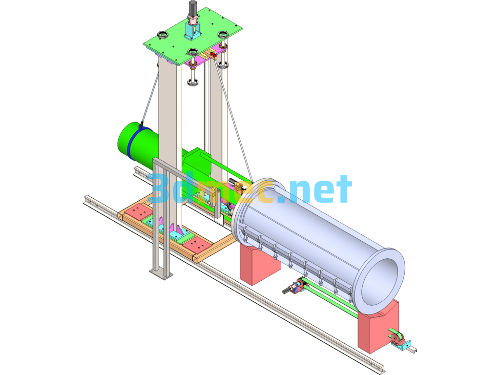 Automatic Tensioning Machine For Multi-Size Prestressed Piles SolidWorks 3D Model Free Download