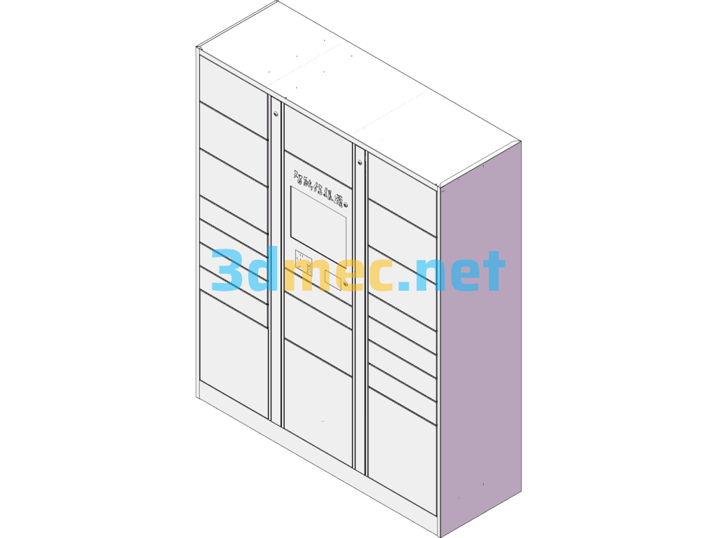 Postal Intelligent Newspaper Boxes (Express Cabinets) SolidWorks 3D Model Free Download