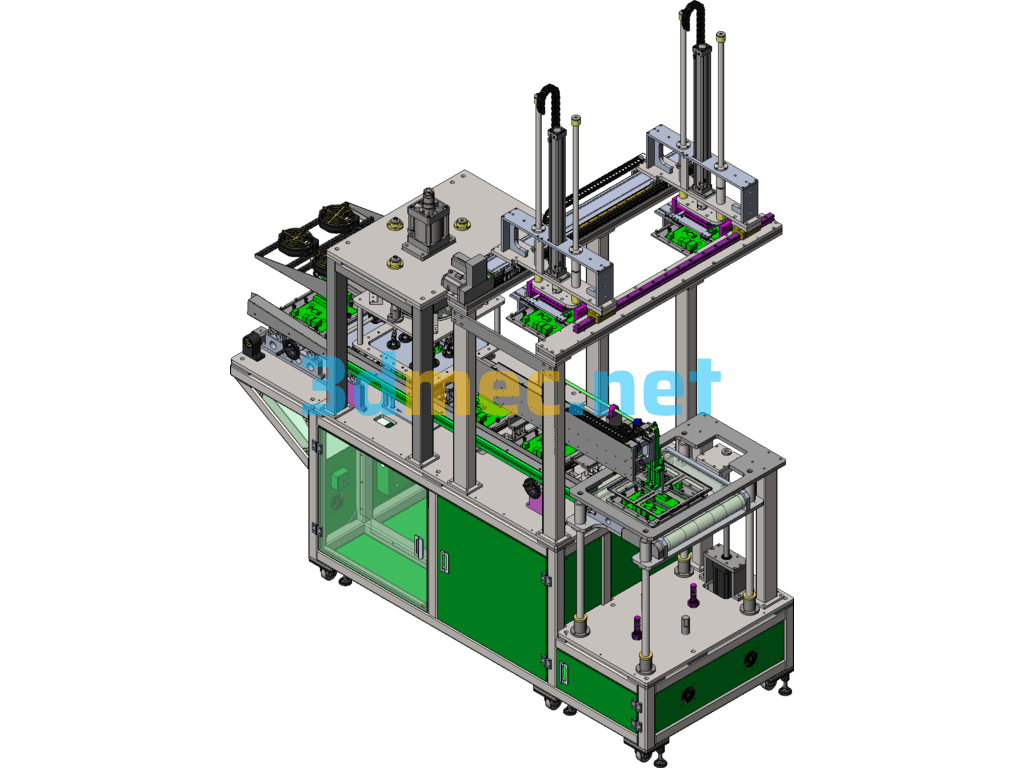 Mass Production Of Fully Automated Assembly Equipment (Automatic Carrier Pickup) SolidWorks 3D Model Free Download