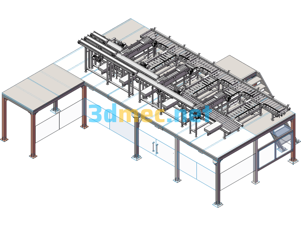 Steel Platform Layout Line Design Layout SolidWorks 3D Model Free Download