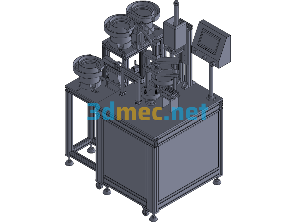 Copper Three-Piece Automatic Assembly Machine Exported 3D Model Free Download