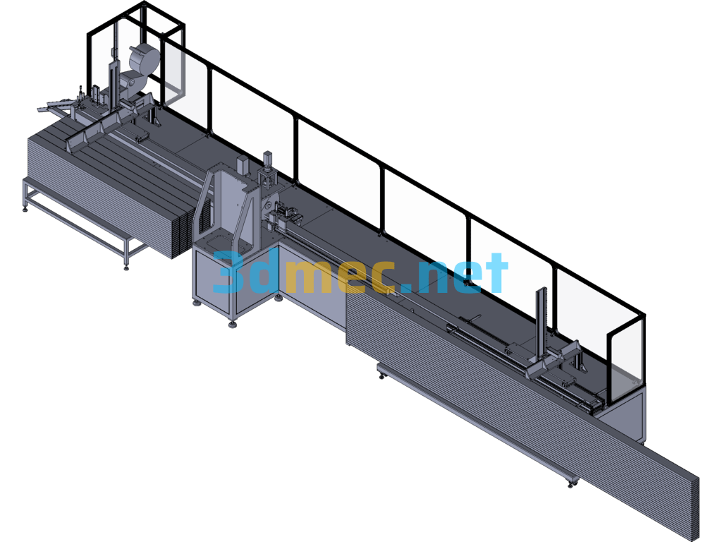 Aluminum Automatic Loading And Unloading Labeling CNC Cutting Machine Exported 3D Model Free Download