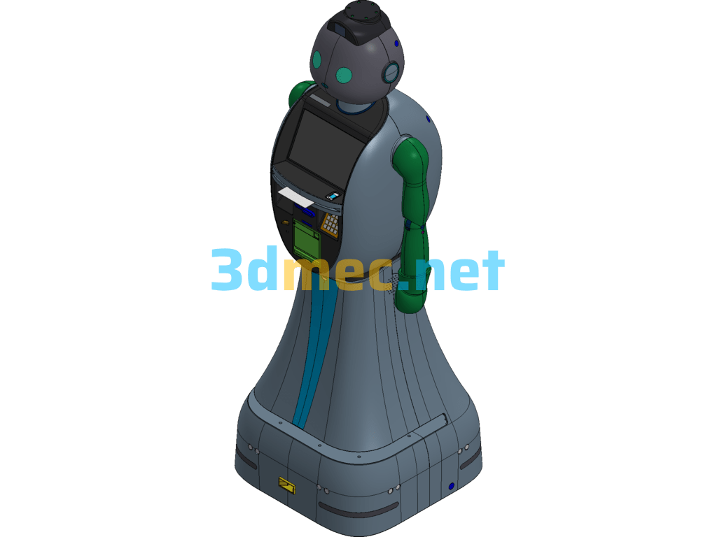 Bank Service Robot With Internal Structure Creo(ProE) 3D Model Free Download