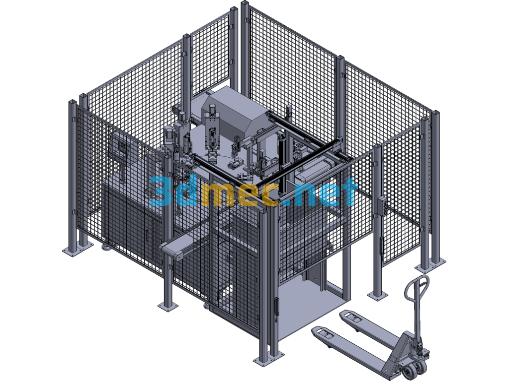 Cast Aluminum Rotor Shaping Palletizer 3D Model + PPT Equipment Analysis Exported 3D Model Free Download