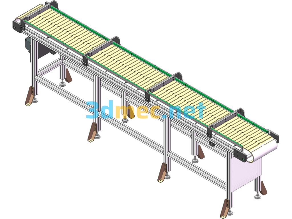Chain Conveyor Line 3D+Engineering Drawing SolidWorks 3D Model Free Download