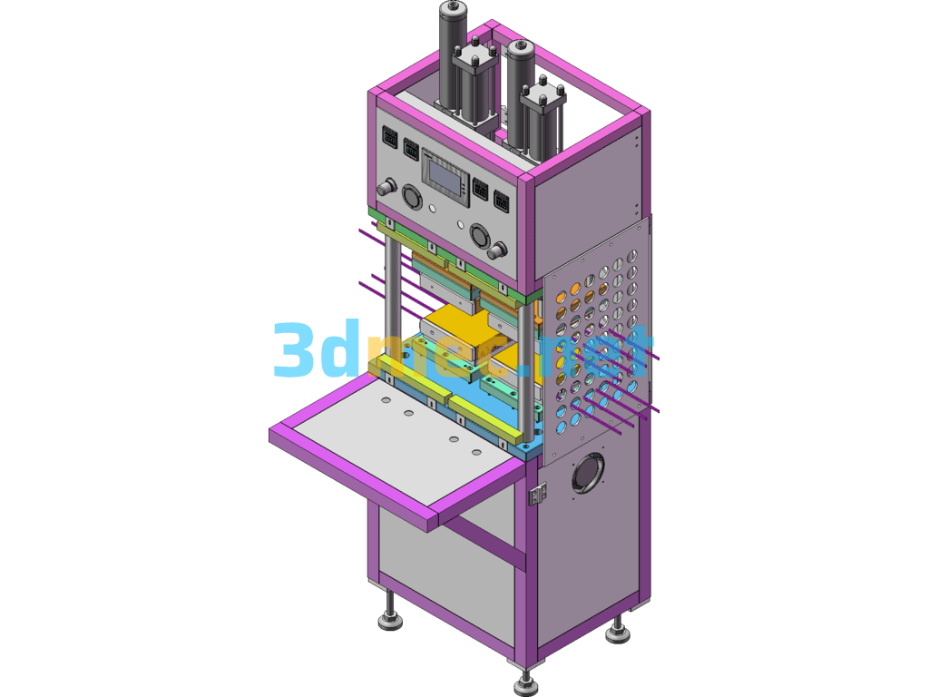 Li-Ion Battery Pole Piece Hot Press 3D Drawing File + Engineering Drawing + BOM List SolidWorks 3D Model Free Download