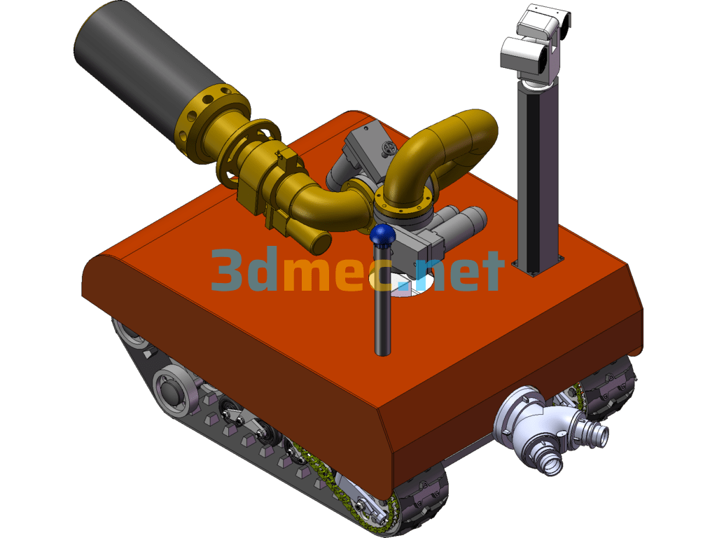 Explosion-Proof Fire-Fighting Reconnaissance Robot SolidWorks 3D Model Free Download