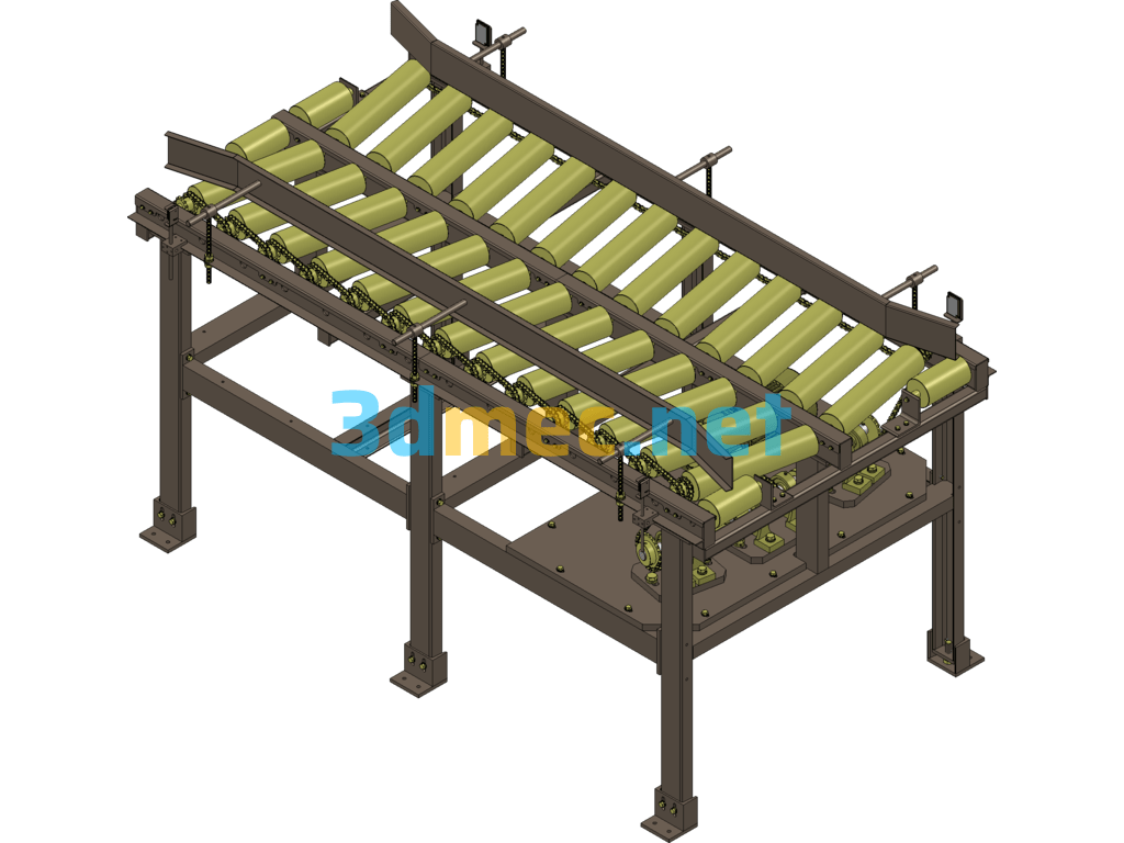 Centralized Roller Conveyor 3D Model + Engineering Drawings + CAD Drawings SolidWorks 3D Model Free Download
