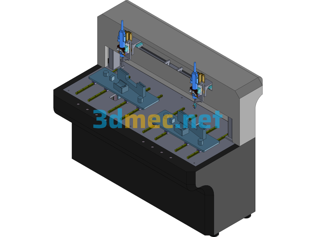 Wiper Bar Automatic Locking Screw Machine Dual Station SolidWorks 3D Model Free Download