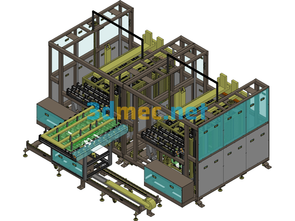 Panel Cassette Auto Lifting And Panel Loading/Unloading Equipment. SolidWorks 3D Model Free Download