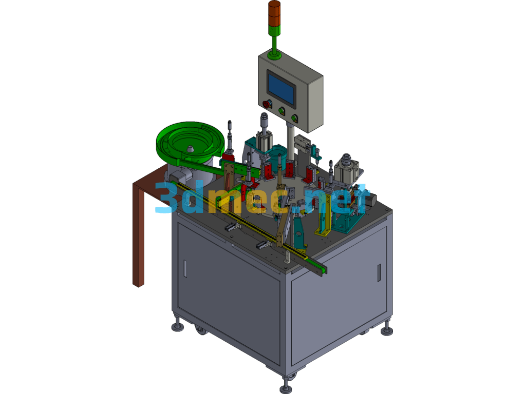 Motor Housing Back Cover Automatic Assembly Machine Creo(ProE) 3D Model Free Download