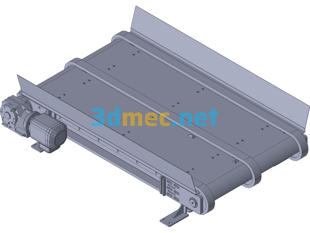 Wood Pallet Chain Conveyor SolidWorks 3D Model Free Download