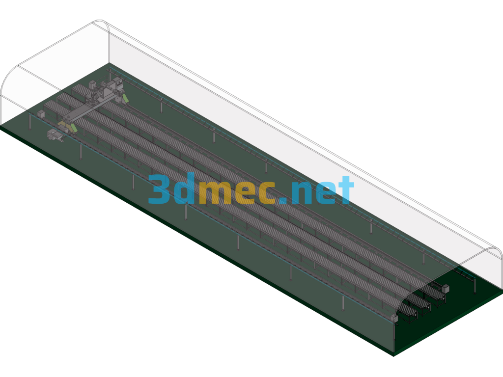 Large-Scale Assembly Line With The Line Gluing Automation Line Design Exported 3D Model Free Download