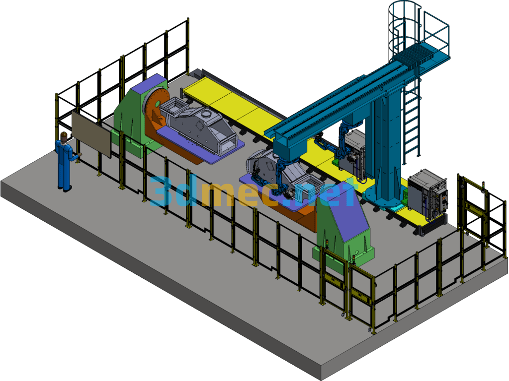 Vibrating Screen Box Body Robot Welding Production Line Exported 3D Model Free Download