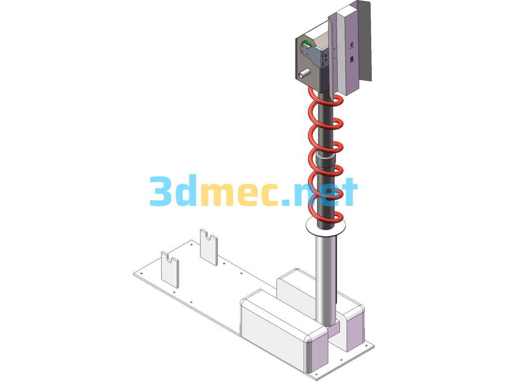 Liftable Vehicle-Mounted Directional Antenna For Drones With Internal Structure SolidWorks 3D Model Free Download