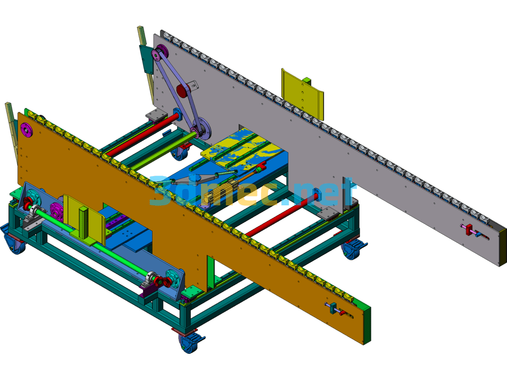 Flame Treatment Conveyor Line 3D Model Free Download