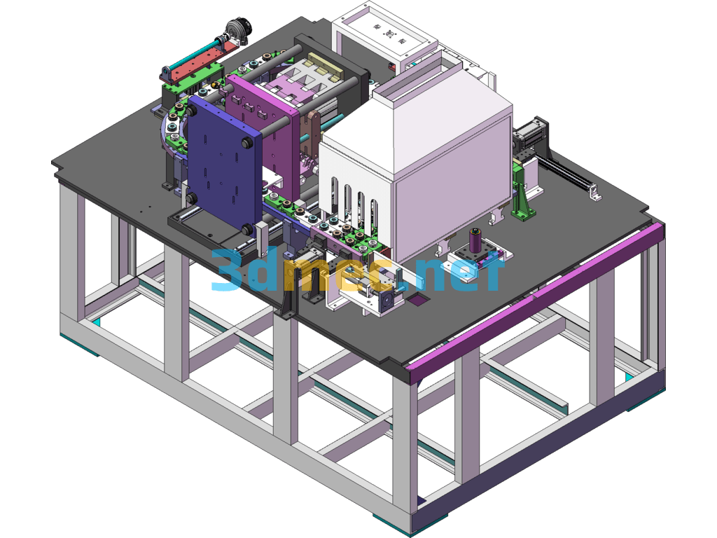 Full-Automatic 1 Tray 4 Bottle Blowing Machine SolidWorks 3D Model Free Download