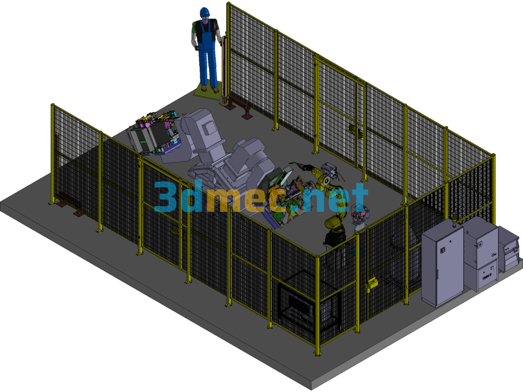 Tilting Type L-Type Double-Variable-Position Machine Welding Workstation Exported 3D Model Free Download