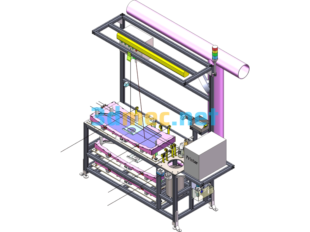 Sunroof Offline Station PA100 Blend Pre-Assembly Station SolidWorks 3D Model Free Download