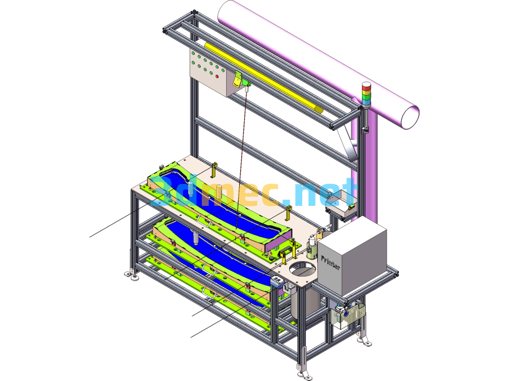 PA120 (Header Pre) Skylight Offline Pre-Assembly Station SolidWorks 3D Model Free Download