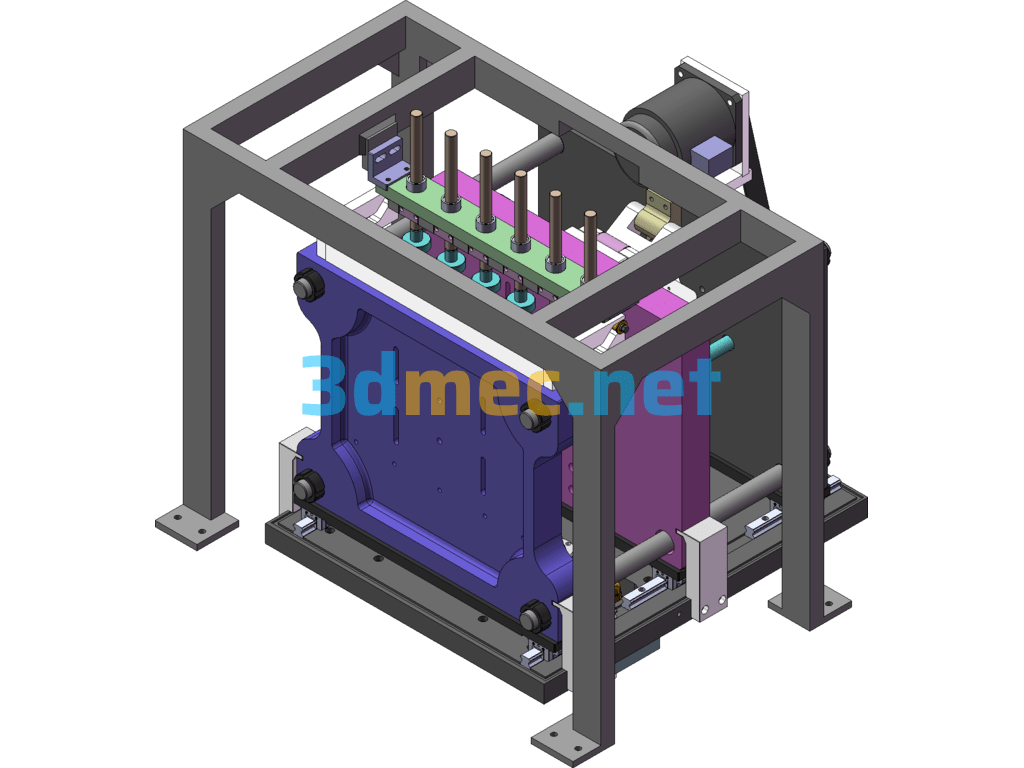Electric Mold Closing Mechanism For Blow Molding Machine SolidWorks 3D Model Free Download