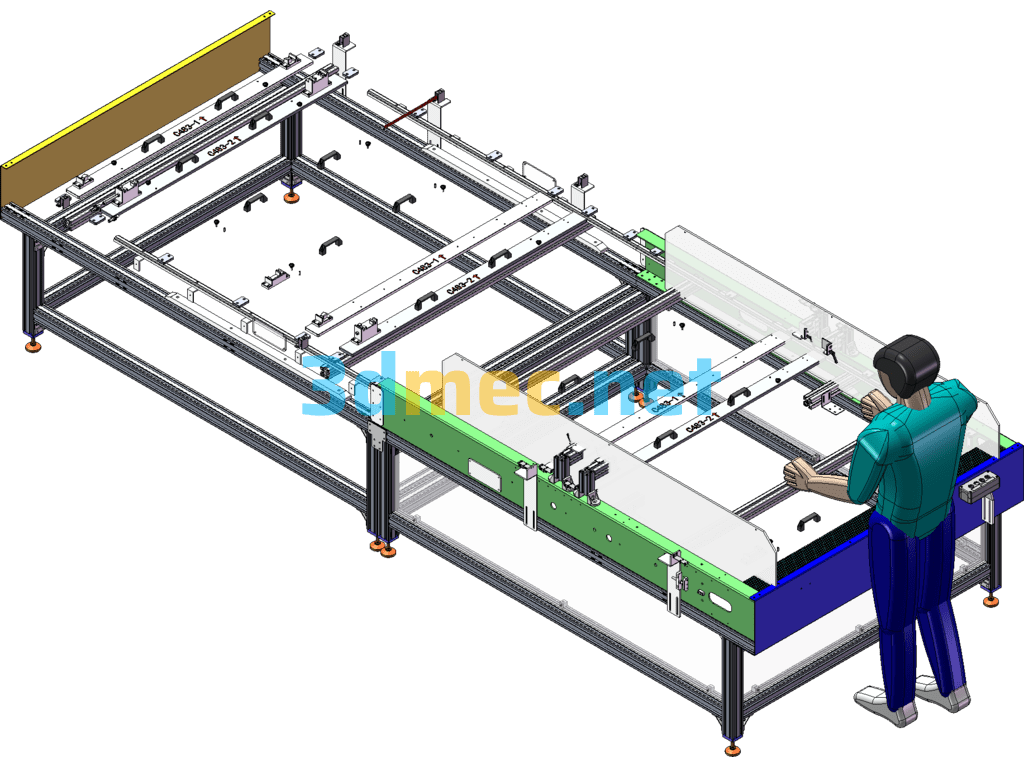 Sunroof Assembly Line PA130 (Glass Curing Conveyor Line) SolidWorks 3D Model Free Download