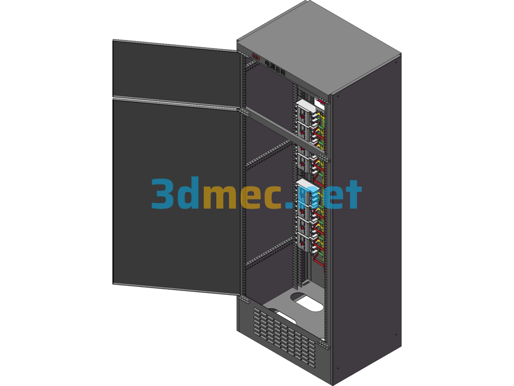 630A Power Supply Cabinet Side Mounted SolidWorks 3D Model Free Download