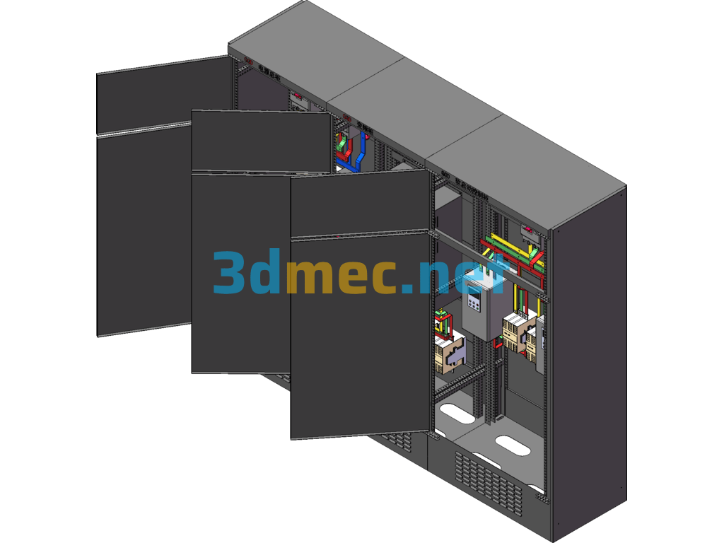 3 Power Distribution Cabinets SolidWorks 3D Model Free Download