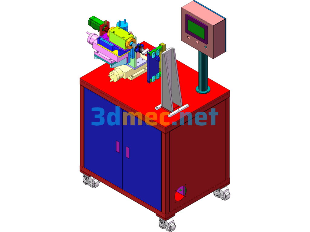Lock Cylinder Automatic Testing Equipment With Engineering Drawings + BOM SolidWorks 3D Model Free Download