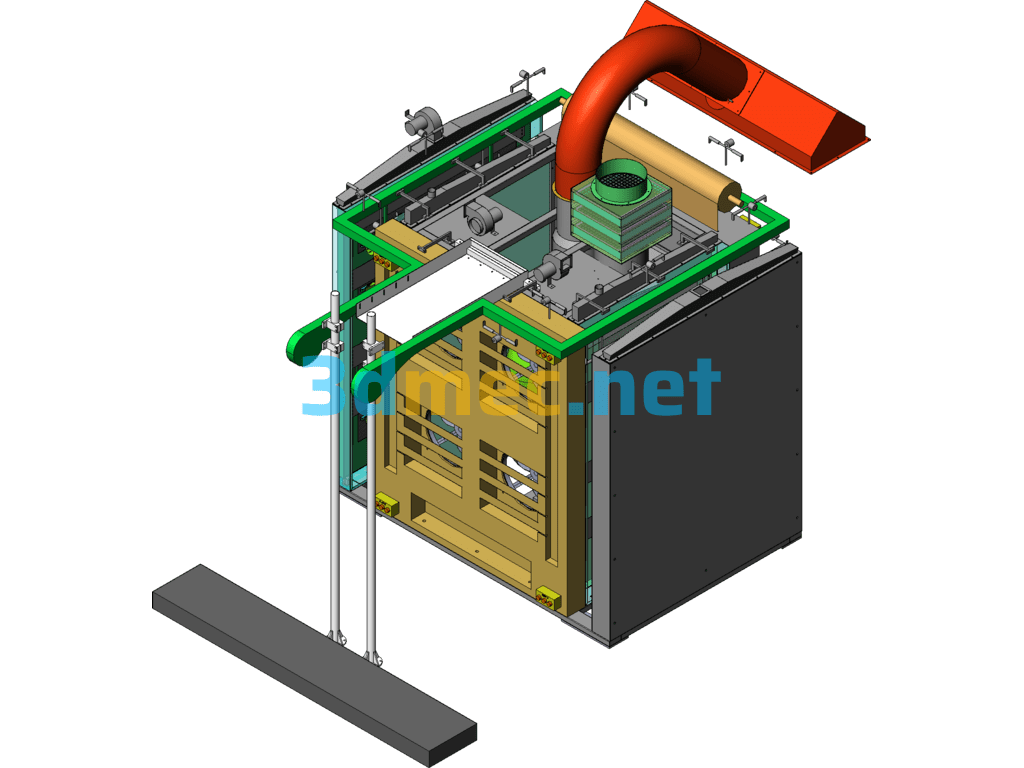 Infrared Oven With Suspension Chain SolidWorks 3D Model Free Download