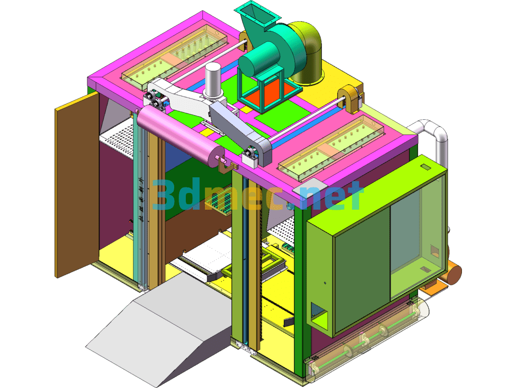 Elevated Door Spraying Oven SolidWorks 3D Model Free Download