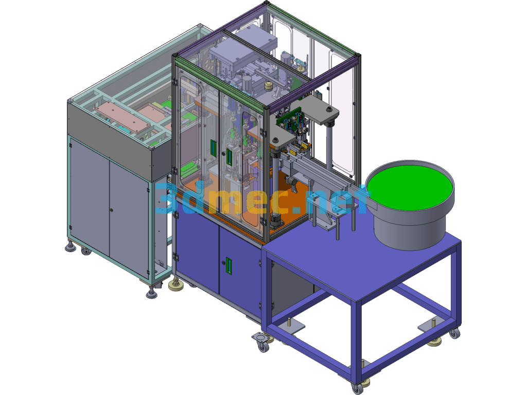 Automatic Assembly Line For 128G Card For Optical Communication SolidWorks 3D Model Free Download