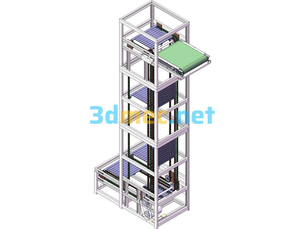 Continuous Elevator SolidWorks 3D Model Free Download