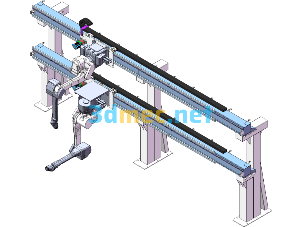Single Arm Double Truss SolidWorks 3D Model Free Download