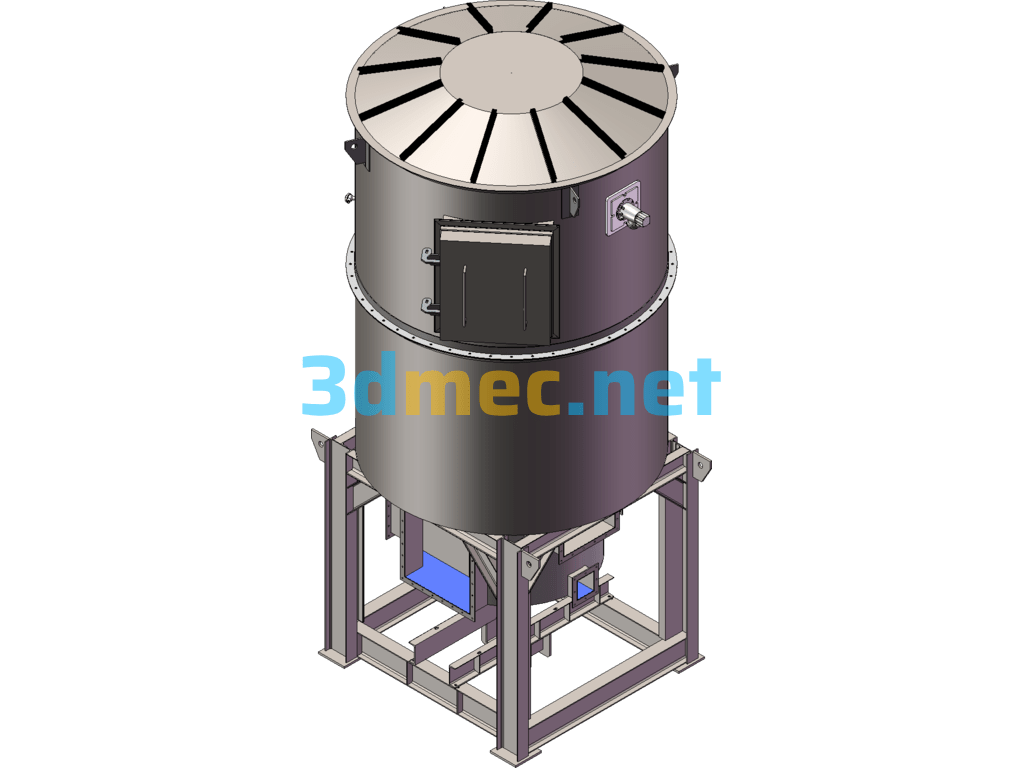 5000 Air Volume Rotary RTO Furnace Catalytic Combustion Heat Storage Equipment SolidWorks 3D Model Free Download