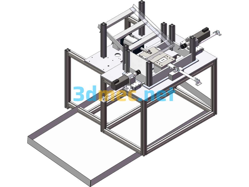 Iron Rod Long Shaft Double Head Tapping Machine M8 Automatic Loading And Unloading Automatic Tapping SolidWorks 3D Model Free Download