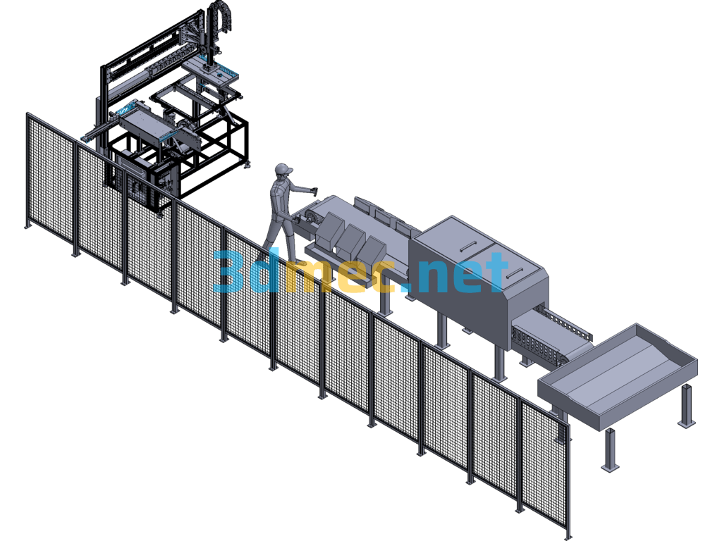 Cartoning And Packing Line Exported 3D Model Free Download