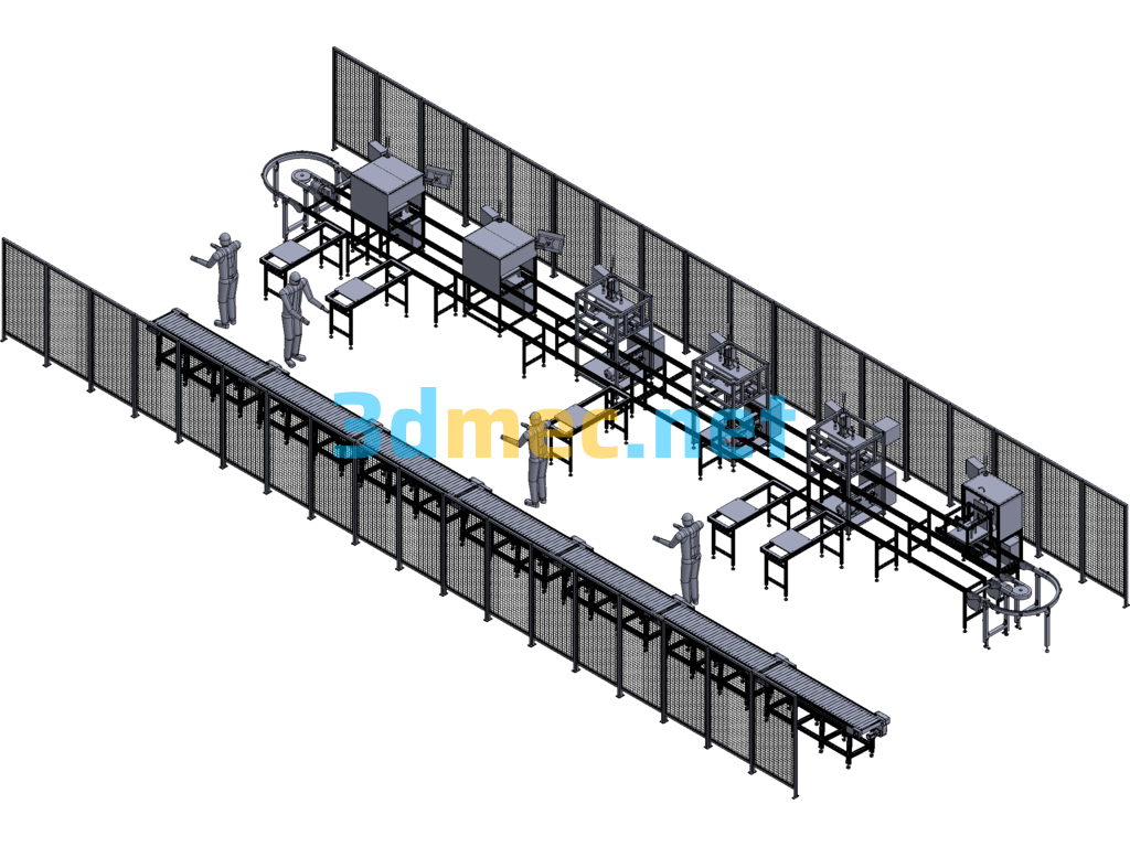Non-Standard Automated Inspection Line Exported 3D Model Free Download