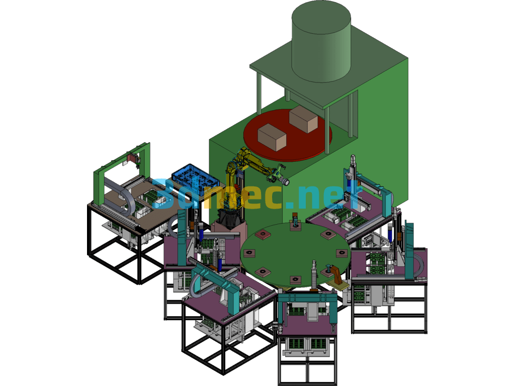 Automatic Assembly And Loading Of Three-Phase Terminals SolidWorks 3D Model Free Download