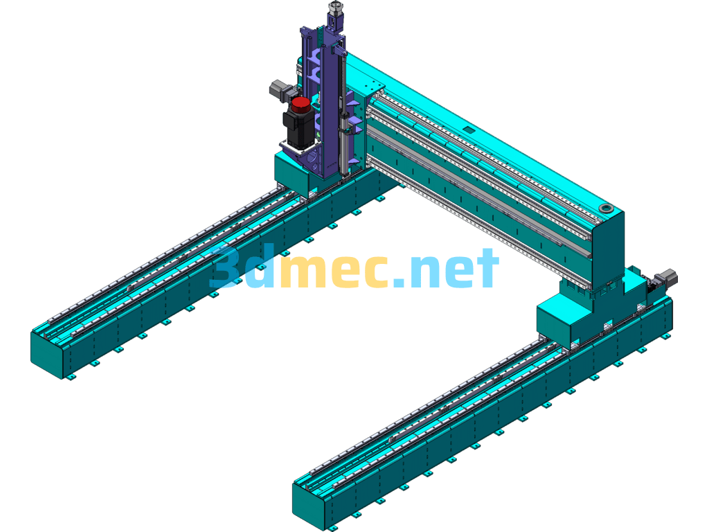 QL4040 Gantry Mobile CNC Drilling And Milling Machine SolidWorks 3D Model Free Download