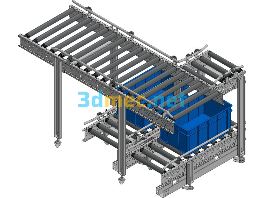 90 Degree Double Layer Roller Line Exported 3D Model Free Download
