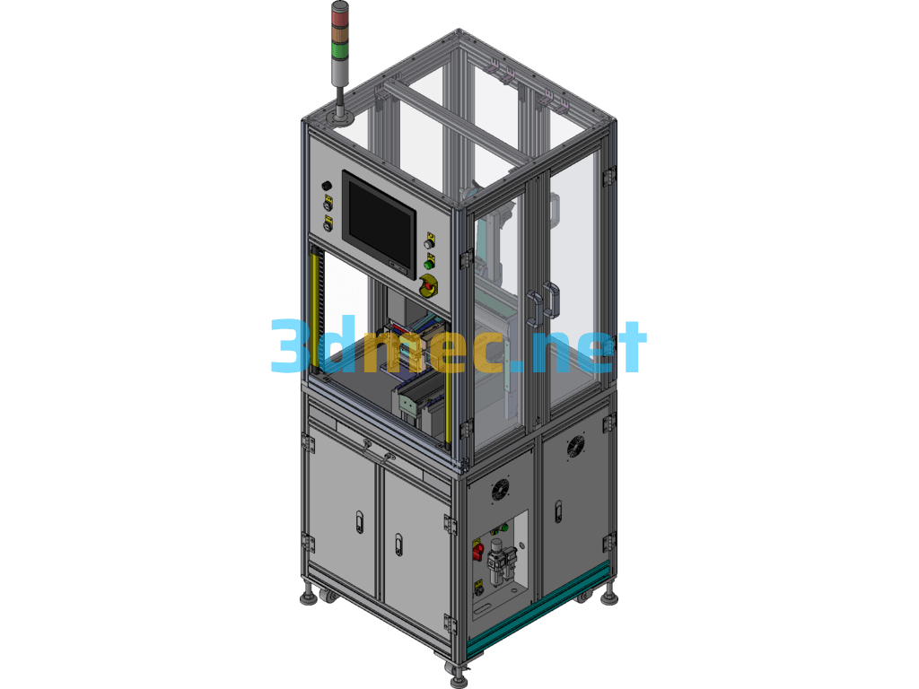 Floor-Standing Double-Axis Labeling Machine Exported 3D Model Free Download